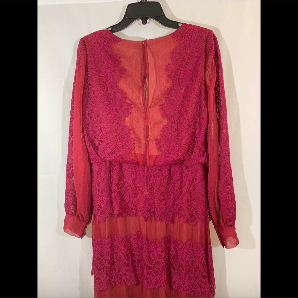 NEW $568 Tadashi Shoji Meadow Chiffon Lace Dress - Picture 7 of 8